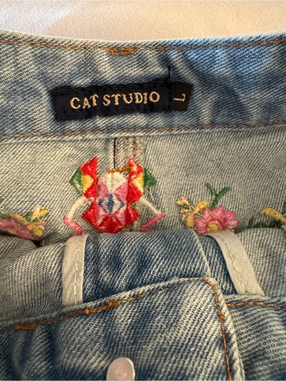 Wanderlust Denim Jeans Embroidered